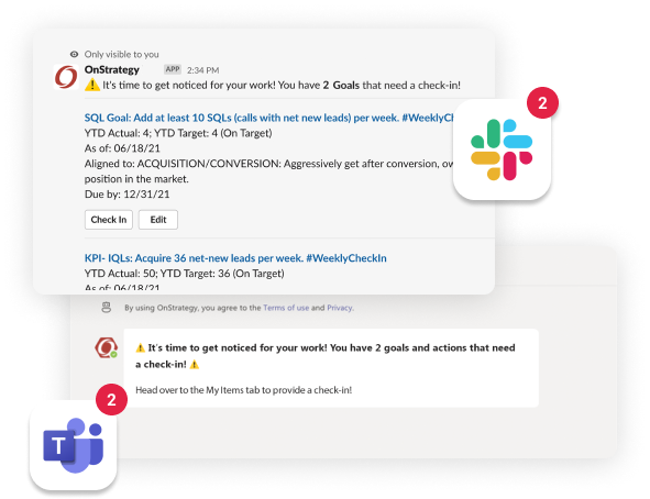 The strategy builder also integrates with apps such as Slack and Microsoft Teams.
