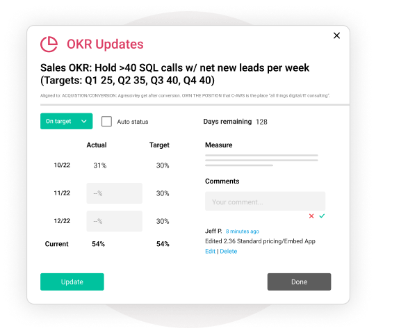 OKR management software to automate data collection..